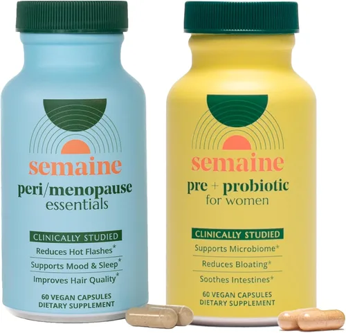 Vista 10 de Semaine Peri/Meno Essentials - 60 cápsulas veganas - clínicamente estudiadas para aliviar los sofocos, apoyar el estado de ánimo, restaurar