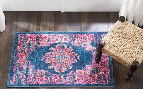 Vista 45 de Nourison Passion Alfombra marfil/negro, de 2 pies 2 pulgadas x 10 pies, fácil de limpiar, no desprende pelo, para habitación, sala, comedor, cocina