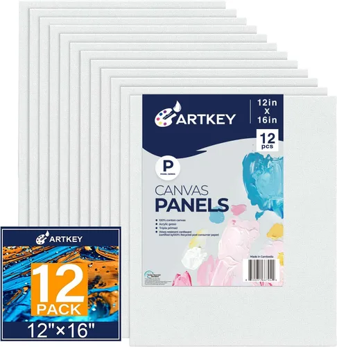 Vista 35 de Artkey Bastidores entelados para pintar, 8 x 10 pulgadas, paquete de 4 unidades, lienzo en blanco de 10 onzas con imprimación 100% algodón blanco