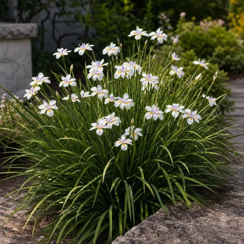 Vista 2 de African Iris White - 3 plantas vivas - Dietes Iridioides - Hierba de cobertura vegetal tolerante a la sequía