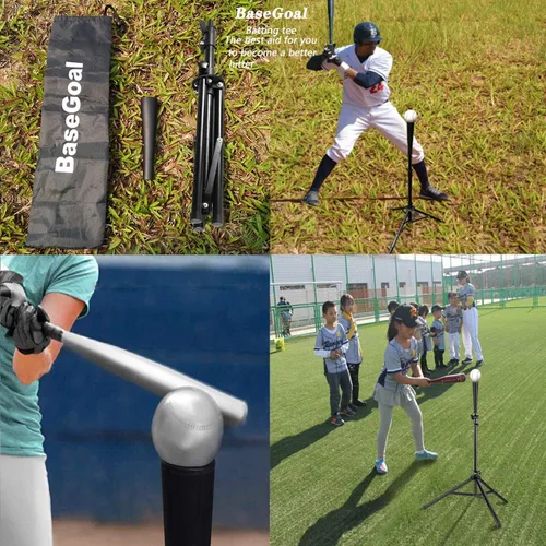 Vista 8 de BaseGoal Camiseta de béisbol de bateo de altura ajustable con bolsa