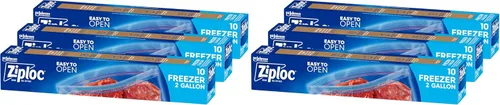 Vista 7 de Ziploc Bolsas para congelador de almacenamiento de alimentos de 2 galones, fáciles de abrir y cerrar, 10