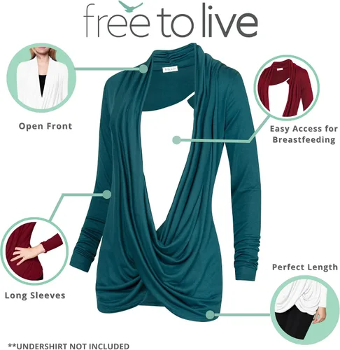 Vista 2 de Free to Live Suéter liviano entrecruzado para lactancia para la mujer