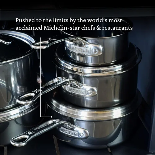 Vista 10 de Hestan NanoBond Molecular - Cacerola de titanio con tapa, 3 cuartos de galón, acero inoxidable sin PFAS, 4 veces más fuerte, apta para horno de 1050