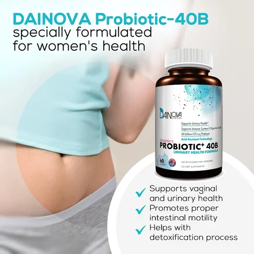 Vista 5 de Dainova - Probióticos para mujeres, salud vaginal, salud del tracto urinario, infección por levaduras e infección urinaria IU I 40 bilis CFU