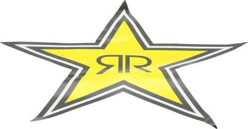 Vista 2 de Factory Effex 15-94730 Amarillo 1' (Logotipo de Texto Rockstar) Adhesivo de Corte de Vinilo
