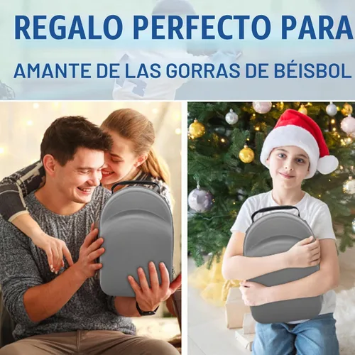 Vista 6 de Hat Travel Case - Funda rígida para gorras de béisbol para viajes y hogar, protege hasta 6 gorras, color gris claro