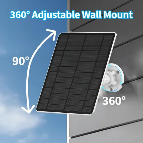 Vista 5 de Ring - Cargador de panel solar para cámara, compatible con batería Stick Up Cam, batería Spotlight Plus/Pro Cam, impermeable, carga rápida de 5 W 6