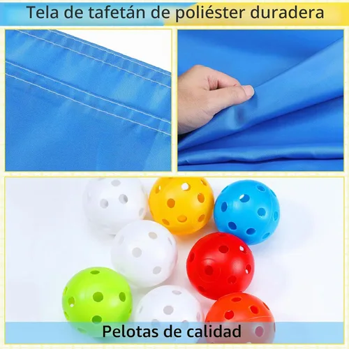 Vista 2 de Kathfly Blue Hole Canvas - Juego de construcción de equipos de 98 x 70 pulgadas, 8 bolas Group Activity for Corporate Training, School Events