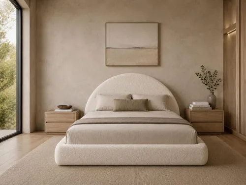 Vista 10 de Cama redonda – Funda lavable con cremallera – Espuma suave tapizada de lino – Modular minimalista moderno – Media luna – Se vende por separado