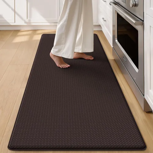 Vista 17 de Color&Geometry - Alfombras de cocina antideslizantes e impermeables Alfombra de cocina acolchada Alfombra antifatiga para pararse de 30 x 18 Verde