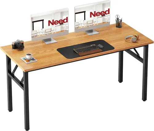Vista 34 de Need - Escritorio plegable de 31 1/2" sin ensamblaje, mesa pequeña para computadora, escritorio robusto y resistente para espacios pequeños, marco