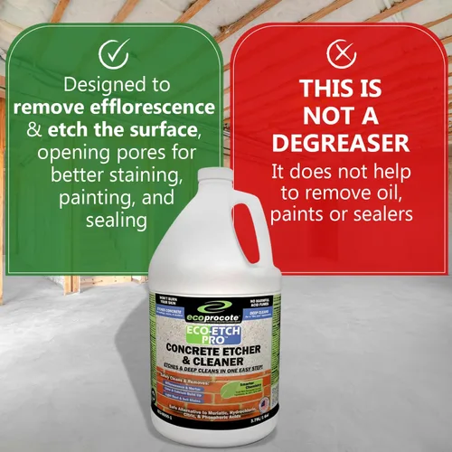 Vista 5 de eco-etch Pro hormigón Etcher & Limpiador, 1 gal Efflorescence, Rust & Dirt Remover from Brick, Driveway, Garage - Gentle Substitute for Citric