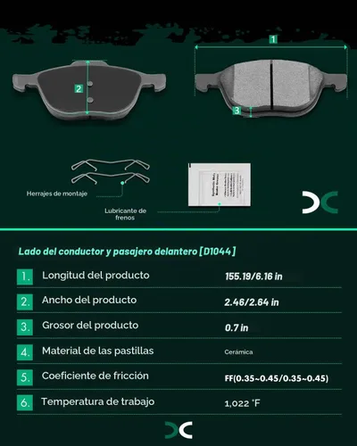 Vista 3 de Kit de pastillas de freno de cerámica SCITOO, pastillas de freno de disco