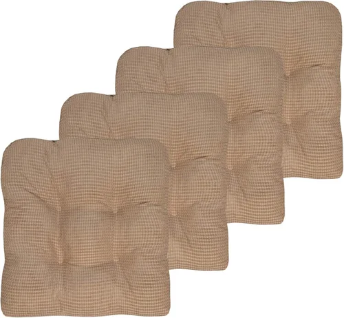 Vista 30 de Sweet Home Collection - Cojín de espuma de memoria triturada para silla premium, con capitoné, parte trasera de goma antideslizante con micropuntos