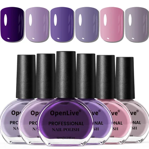 Vista 18 de OpenLive - Juego de 12 esmaltes de uñas de 0.17 onzas líquidas con 2 esmaltes de uñas base y capa superior Juego de 10