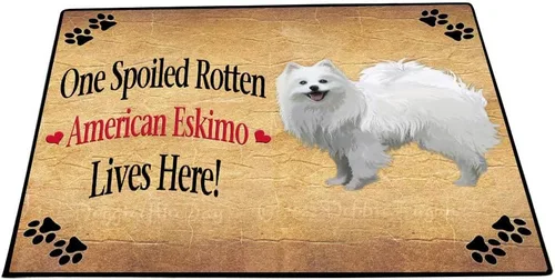 Vista 14 de Doggie of the Day American Eskimo Dogs Floor Mat - 4th of July Independence Day - Best Dog Doormat - Protector Decor - Unique Portrait Art - Premium