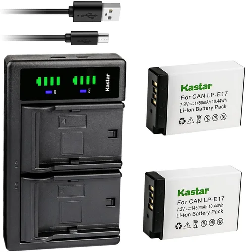 Vista 5 de Kastar Cargador de batería USB LTD2 de repuesto para Canon LP-E17 LPE17, 9967B02, Canon EOS RP, EOS R8, EOS R10, EOS R50, EOS R100 cámara sin
