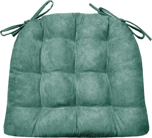 Vista 41 de Barnett Almohadilla para silla de comedor con lazos. Gamuza microfibra, microgamuza, reversible, relleno de espuma de látex, se puede lavar a Negro
