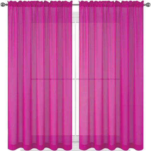 Vista 38 de WPM - Cortinas traslúcidas de color beige de 60 pulgadas de ancho x 95 pulgadas de largo, 2 paneles tratamiento de ventana para sala de estar