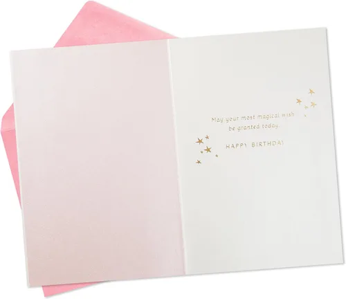 Vista 2 de Hallmark Tarjeta de cumpleaños de princesa Disney con calcomanías (belle, ariel, jazmín, cenicienta)
