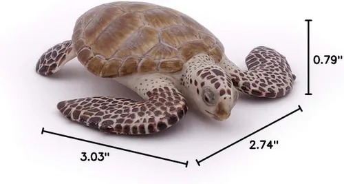 Vista 8 de Papo - Figura realista de tortuga marina boba - A partir de 3 años - Colección de vida marina - Animales marinos educativos - Juguete de idea