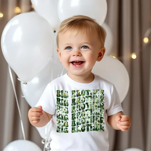 Vista 3 de Camiseta Big Brother para niños, camiseta Big Bro para niños, camisa de vaquero para niños, camiseta de algodón con estampado de letras divertidas