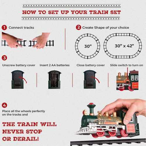 Vista 7 de Juego de tren eléctrico para niños de 4 a 8 años Juego de trenes para niños de 4 a 8 años Juegos de trenes a batería con luces y sonidos, motor
