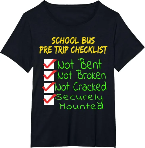 Vista 25 de Camiseta de camionero para conductor de autobús escolar CDL, Negro, S