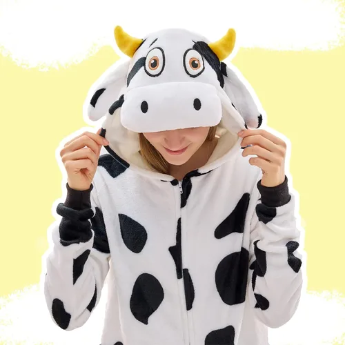 Vista 2 de NEWCOSPLAY Unisex Adult Onesie Pajamas Animal One Piece Costume Cosplay Sleepwear