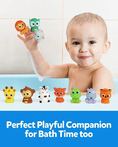 Vista 5 de Coogam Juguetes de habilidad motora fina para niños pequeños, 10 piezas de animales sorpresa con muñecos de dedos, tesoro con cerraduras numéricas