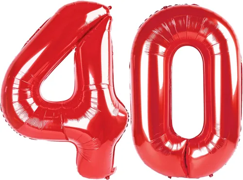 Vista 145 de Globos con números de 40 pulgadas, color negro, para decoraciones de cumpleaños de 10 a 100 años Jumbo 40In & Vibrant Color, With Hanging Holes