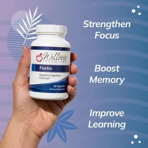 Vista 3 de Wellness Resources Fisetin - Novusetin Fisetin Suplemento para longevidad, memoria, enfoque, salud cerebral, senolítico y activador de la situina