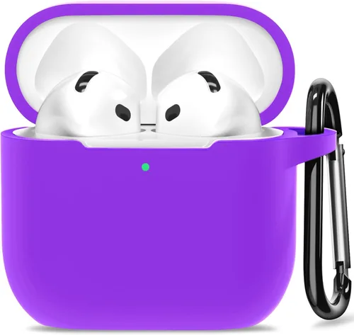 Vista 10 de Funda para AirPods 4, funda de silicona compatible con Apple AirPods de 4ª generación, color rojo