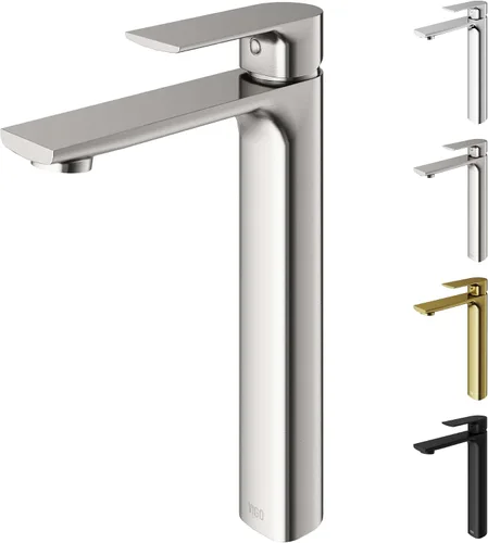 Vista 15 de VIGO Davidson - Grifo de lavabo de baño de un solo mango, 6 pulgadas, negro mate, diseño moderno, latón macizo, válvula de disco WaterSense