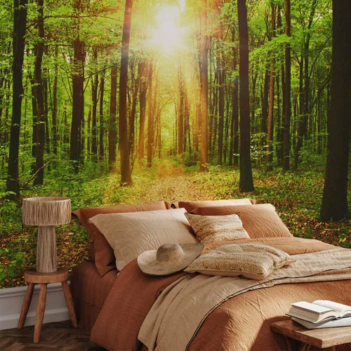Vista 83 de artgeist Mural de pared premium Bosque púrpura, 79 x 55 pulgadas, papel tapiz no tejido, decoración de pared de vellón, impresión fotográfica