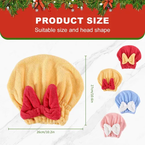 Vista 5 de 2 toallas absorbentes para el cabello húmedo, toalla de microfibra para el cabello para mujer, de secado rápido, toallas gruesas para el cabello