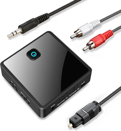 Vista 7 de ISOBEL Receptor transmisor de audio Bluetooth USB, adaptador de audio inalámbrico de alta fidelidad 3 en 1, adaptador Bluetooth 5.0 EDR con AUX