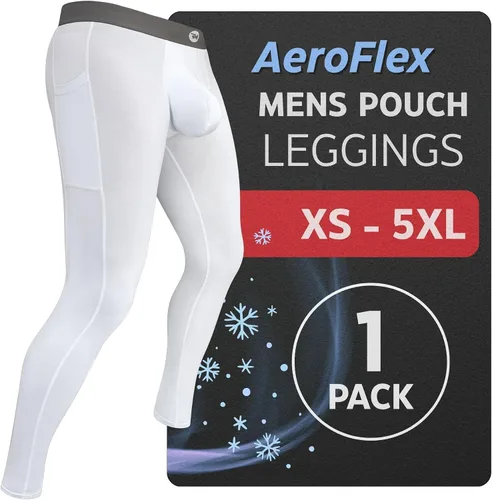 Vista 2 de RM Real Men ABCD Pouch Compression Pants - 1, 2 and 3 Pack, Mens Leggings, Yoga Pants, Tights, Base Layer Men Cold Weather