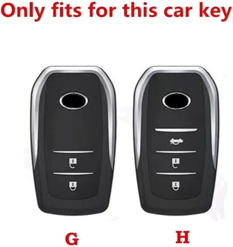 Vista 2 de DOUKI Leather TPU Car Key Cover Case Holder, for Toyota RAV4 Crown Hilux Fortuner Innova Camry Land Cruiser Prado Yaris Corolla 55 50