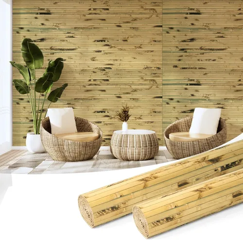 Vista 23 de Art3d - Panel de bambú natural para decoración de pared interior, panel de revestimiento de poste, techo, muebles, gabinete, oficina, 12 x 96