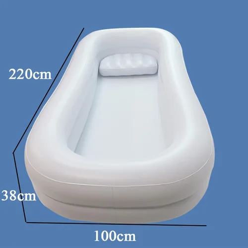 Vista 6 de Bañera inflable médica portátil para ducha, kit de lavabo grande para adultos, cama junto a la bañera para ancianos discapacitados postrados en cama