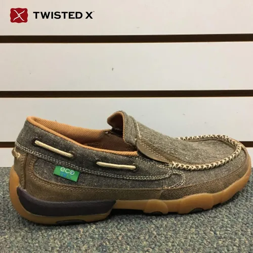 Vista 8 de Twisted X Zapatos de conducción con estampado de avestruz para hombre, Beige Bronceado