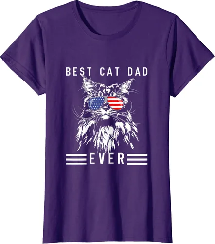 Vista 12 de Funny Maine Coon Cat Best Cat Dad Ever Funny Cat Maine Coon Camiseta, Negro, S