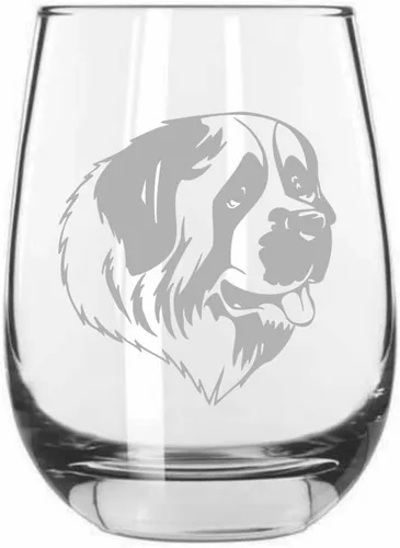 Vista 207 de Shar Pei (chino) - Vaso de vino sin tallo grabado para perro, 15.25 onzas