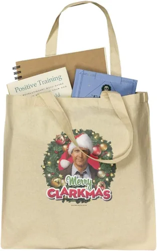 Vista 2 de GRAPHICS & MORE Bolsa reutilizable de viaje con texto en inglés «Merry Clarkmas» de Navidad, Multi