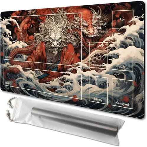 Vista 31 de MTG - Tapete de juego tamaño 24 x 14 pulgadas, bolsas de almacenamiento antideslizantes, ideal para entusiastas de los juegos de cartas, tapete