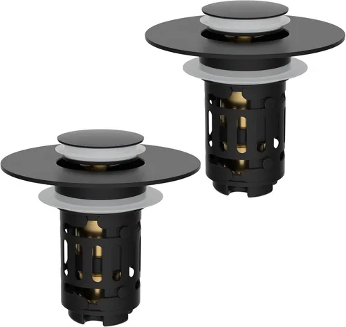 Vista 16 de Hibbent Colador de drenaje de lavabo de baño 3 en 1 mejorado, tapón universal desplegable con cesta de filtro de acero inoxidable extraíble atrapa