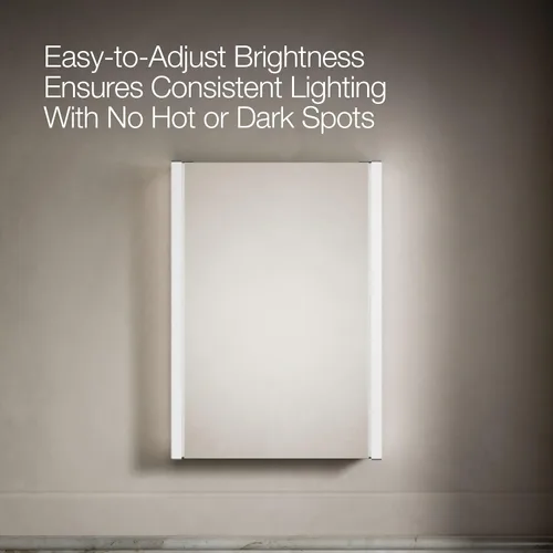 Vista 7 de Kohler K-81144-SLE-DA1 Maxstow Botiquín con luz LED, puerta de espejo y estantes escalonados, marco rectangular, 17" x 24