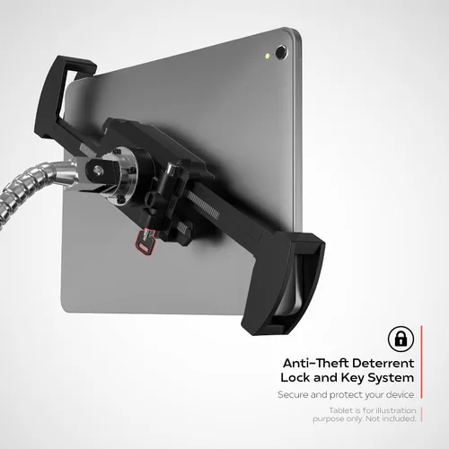 Vista 5 de Soporte de abrazadera de cuello de cisne - Abrazadera de cuello de cisne de seguridad a prueba de óxido CTA para tabletas de 7-14" de hasta 1